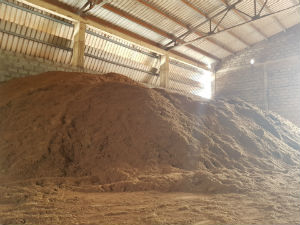 Concrete Yard Dried Buffered Material Heap